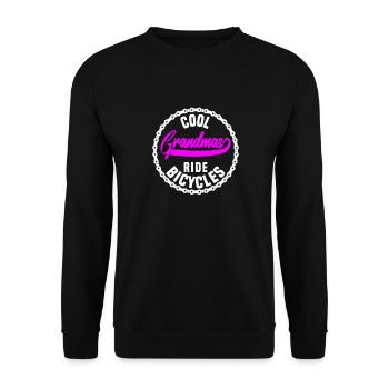 Coole Omas fahren Fahrrad - Unisex Pullover - Schwarz - Vorne - Alina (178cm) & Michal (187cm)