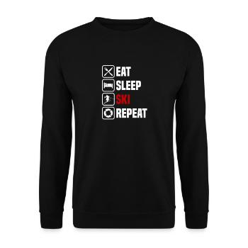 Manger, dormir, répéter les skis - Sweat-shirt Unisexe - noir - Devant - Alina (178cm) & Michal (187cm)
