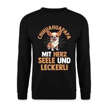 Hund Chihuahua - Unisex Pullover - Schwarz - Vorne - Alina (178cm) & Michal (187cm)