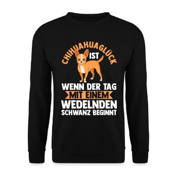 Hund Chihuahua - Unisex Pullover - Schwarz - Vorne - Alina (178cm) & Michal (187cm)