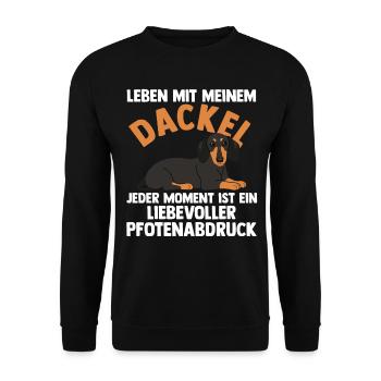 Hund Dachshund Dackel - Unisex Pullover - Schwarz - Vorne - Alina (178cm) & Michal (187cm)