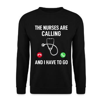 Les infirmières m’appellent et je dois y aller - Docteur Q - Sweat-shirt Unisexe - noir - Devant - Alina (178cm) & Michal (187cm)