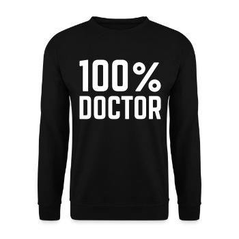 Hospital Doctor Life - 100% Doctor - Unisex Sweatshirt - black - Front - Alina (178cm) & Michal (187cm)