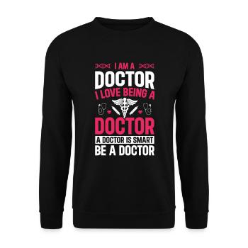 Emergency Doctor - I Am A Doctor. I Love Being A D - Unisex Sweatshirt - black - Front - Alina (178cm) & Michal (187cm)