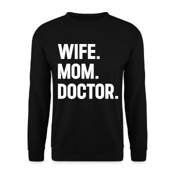 Emergency Doctor Mama - Wife Mom Doctor - Unisex Sweatshirt - black - Front - Alina (178cm) & Michal (187cm)