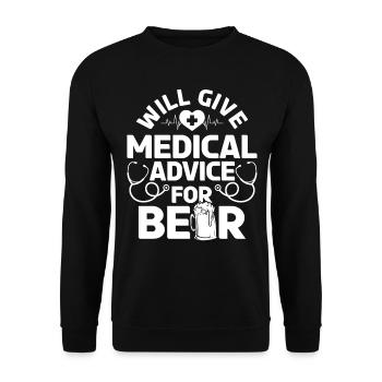 Donnera des conseils médicaux pour la bière - Funny Doctor S - Sweat-shirt Unisexe - noir - Devant - Alina (178cm) & Michal (187cm)