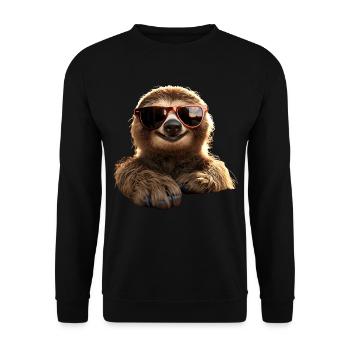 Sloth, Morning Grouch, Loafer, Cute Sloths - Unisex Sweatshirt - black - Front - Alina (178cm) & Michal (187cm)