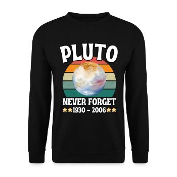 Pluto planet eternal memory 1930-2006 - Unisex Sweatshirt - black - Front - Alina (178cm) & Michal (187cm)