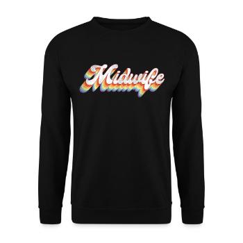 Nurse Midwife Birth Worker Retro - Unisex Pullover - Schwarz - Vorne - Alina (178cm) & Michal (187cm)