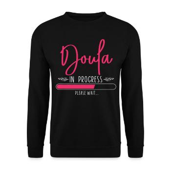 Doula Travailleuse à la naissance Doula étudiante - Sweat-shirt Unisexe - noir - Devant - Alina (178cm) & Michal (187cm)