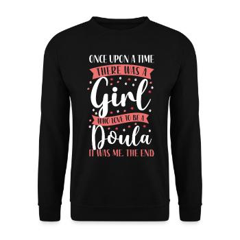 Doula Birth Worker Once Upon A - Unisex Sweatshirt - black - Front - Alina (178cm) & Michal (187cm)