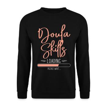 Doula Birth Worker Student Doula - Unisex Sweatshirt - black - Front - Alina (178cm) & Michal (187cm)