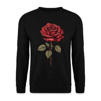 Red Rose Aesthetic Vintage Graphic Flower Gift - Unisex Sweatshirt - black - Front - Alina (178cm) & Michal (187cm)