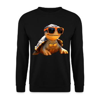 Schildkröte Reptilien Fans Liebe Süße Schildkröten - Unisex Pullover - Schwarz - Vorne - Alina (178cm) & Michal (187cm)