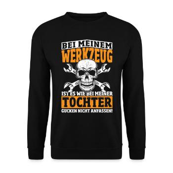Mechaniker Mechanik Auto Reparatur Geburtstag Idee - Unisex Pullover - Schwarz - Vorne - Alina (178cm) & Michal (187cm)