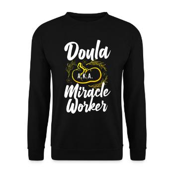 Doula accoucheuse Doula A.K.A. - Sweat-shirt Unisexe - noir - Devant - Alina (178cm) & Michal (187cm)