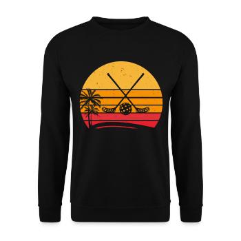 Unihockey Floorball Sticks Floorball Ball Floorbal - Unisex Sweatshirt - black - Front - Alina (178cm) & Michal (187cm)