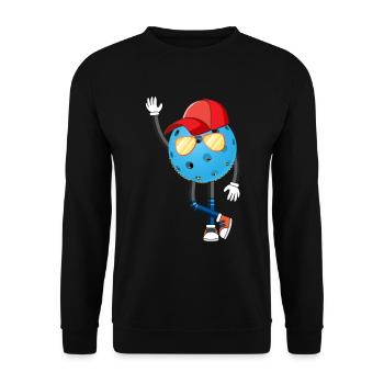 Funny Floorball Player Funny Floorball Male - Unisex Sweatshirt - black - Front - Alina (178cm) & Michal (187cm)