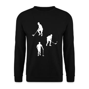 Floorball Player Silhouettes Floorball Silhouettes - Unisex Sweatshirt - black - Front - Alina (178cm) & Michal (187cm)