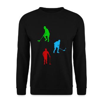 Silhouettes de joueur de floorball Silhouette de floorball - Sweat-shirt Unisexe - noir - Devant - Alina (178cm) & Michal (187cm)