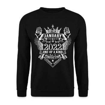 2022 January 2022 Birthday January 2022 - Unisex Sweatshirt - black - Front - Alina (178cm) & Michal (187cm)