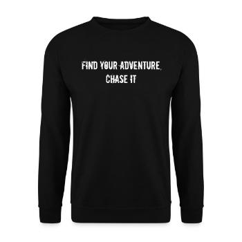 Wandern - Find Your Adventure, Chase It - Unisex Pullover - Schwarz - Vorne - Alina (178cm) & Michal (187cm)