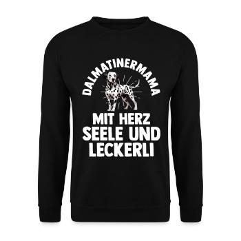 Hund Dalmatiner - Unisex Pullover - Schwarz - Vorne - Alina (178cm) & Michal (187cm)