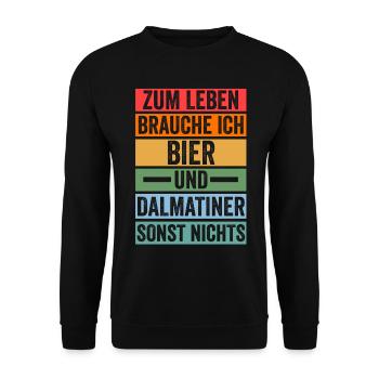 Bier Hund Dalmatiner - Unisex Pullover - Schwarz - Vorne - Alina (178cm) & Michal (187cm)