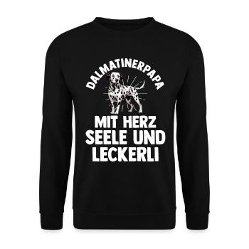 Hund Dalmatiner - Unisex Pullover - Schwarz - Vorne - Alina (178cm) & Michal (187cm)