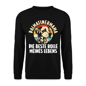 Mama Hundemama Hund Dalmatiner - Unisex Pullover - Schwarz - Vorne - Alina (178cm) & Michal (187cm)