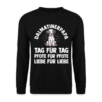 Hund Dalmatiner - Unisex Pullover - Schwarz - Vorne - Alina (178cm) & Michal (187cm)