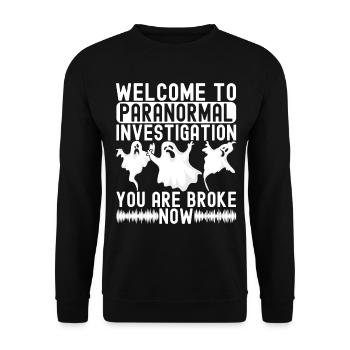 Paranormaler Ermittler Geister Jagen - Unisex Pullover - Schwarz - Vorne - Alina (178cm) & Michal (187cm)