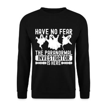 Paranormaler Ermittler Geister Jagen - Unisex Pullover - Schwarz - Vorne - Alina (178cm) & Michal (187cm)