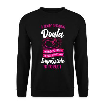 Doula Birth Worker A Truly Amazing - Unisex Sweatshirt - black - Front - Alina (178cm) & Michal (187cm)