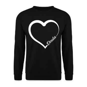Doula Birth Worker Heart Doula - Unisex Sweatshirt - black - Front - Alina (178cm) & Michal (187cm)
