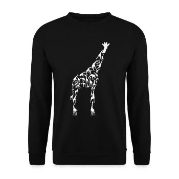 Giraffe Wildlife Africa Giraffes Silhouette - Unisex Sweatshirt - black - Front - Alina (178cm) & Michal (187cm)