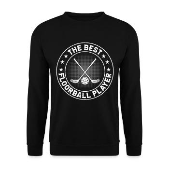 Unihockey Floorball Player - The Best Floorball Pl - Unisex Pullover - Schwarz - Vorne - Alina (178cm) & Michal (187cm)