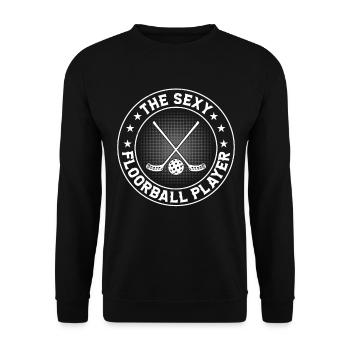 Unihockey Floorball Player - The Sexy Floorball Pl - Unisex Pullover - Schwarz - Vorne - Alina (178cm) & Michal (187cm)