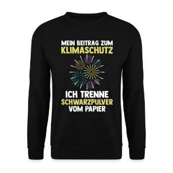 Neujahr Feuerwerk Silvester - Unisex Pullover - Schwarz - Vorne - Alina (178cm) & Michal (187cm)