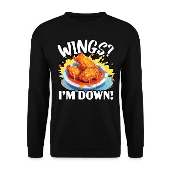 Buffalo Wings Foodie Cuisine Américaine Poulet - Sweat-shirt Unisexe - noir - Devant - Alina (178cm) & Michal (187cm)