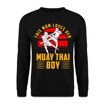 Diese Mutter liebt ihren Muay Thai Boy - Unisex Pullover - Schwarz - Vorne - Alina (178cm) & Michal (187cm)
