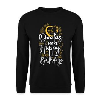 Doula Birth Worker Doulas Make - Unisex Sweatshirt - black - Front - Alina (178cm) & Michal (187cm)