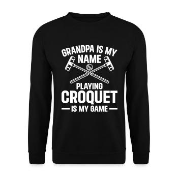 Grand-père joueur Grand-père est mon nom jouant au croquet - Sweat-shirt Unisexe - noir - Devant - Alina (178cm) & Michal (187cm)
