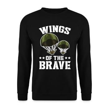 Fallschirmjäger Fallschirmspringen Fallschirmsprin - Unisex Pullover - Schwarz - Vorne - Alina (178cm) & Michal (187cm)
