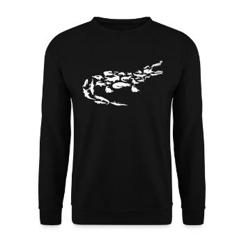 Crocodile Faune Reptile Crocodile Silhouette - Sweat-shirt Unisexe - noir - Devant - Alina (178cm) & Michal (187cm)