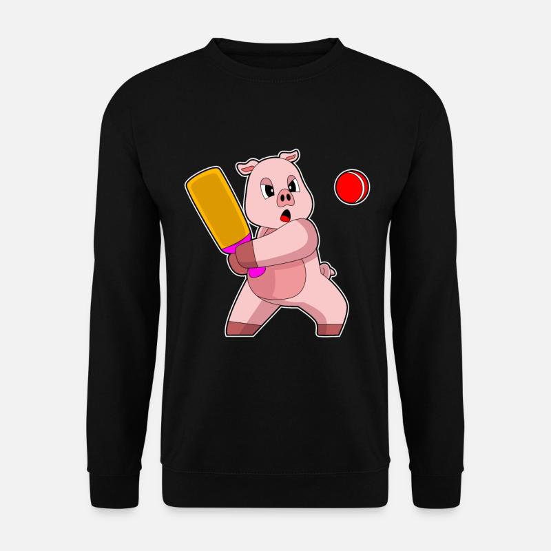Pig Cricket Cricket Bat - Unisex Sweatshirt - black