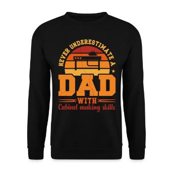 Husband Dad Hero Retro Cabinet Maker - Unisex Sweatshirt - black - Front - Alina (178cm) & Michal (187cm)