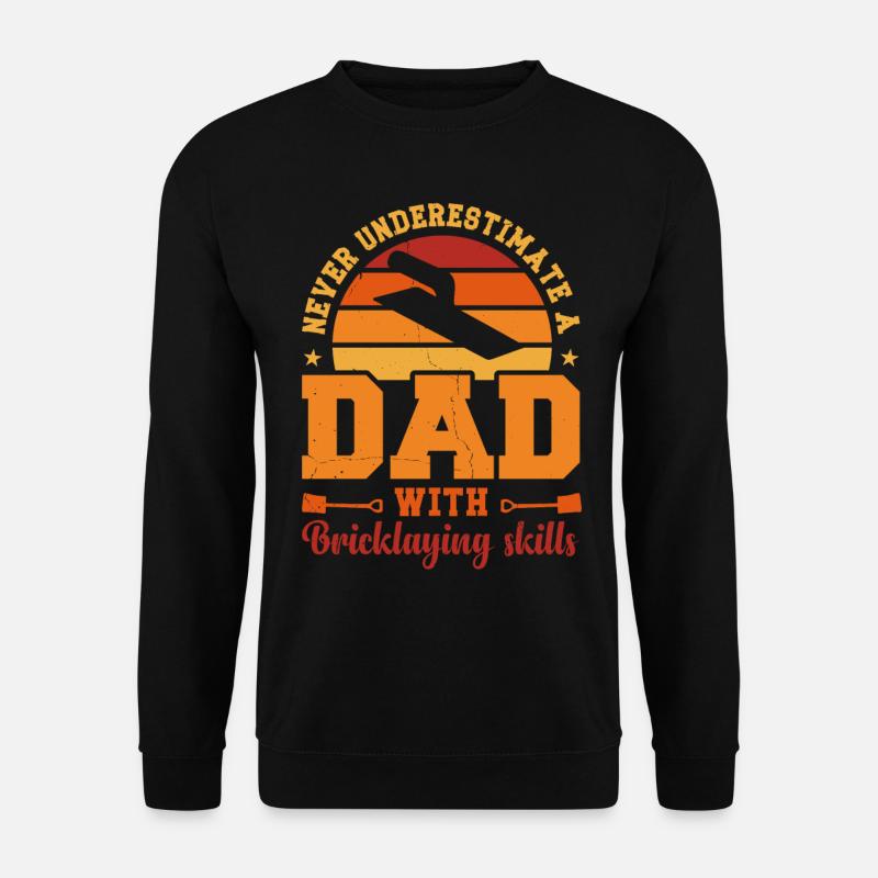Husband Dad Hero Retro Bricklayer - Unisex Sweatshirt - black