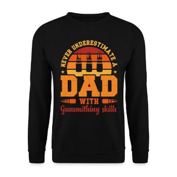 Mari Papa Héros Armurier rétro - Sweat-shirt Unisexe - noir - Devant - Alina (178cm) & Michal (187cm)