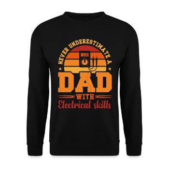 Mari Papa Héros Rétro Électricien - Sweat-shirt Unisexe - noir - Devant - Alina (178cm) & Michal (187cm)